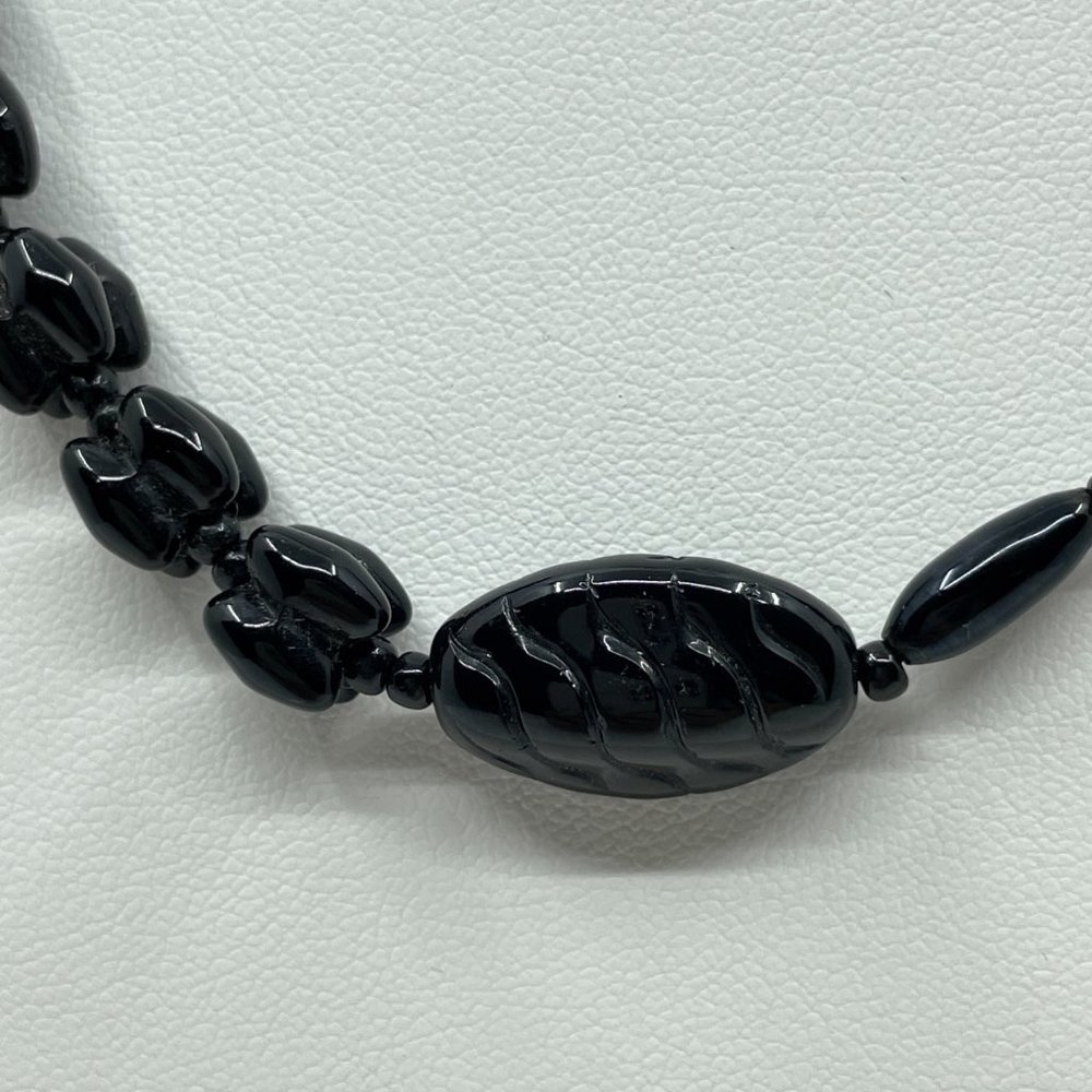 Vintage Miriam Haskell Beaded Choker Necklace Bla… - image 5